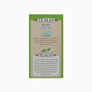 Organic Lemongrass Green Tea (20 Envelope Tea Bags)