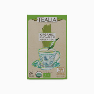 Organic Lemongrass Green Tea (20 Envelope Tea Bags)