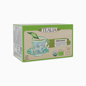 Organic Lemongrass Green Tea (20 Envelope Tea Bags)