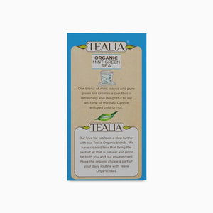 Organic Green Tea with Mint (20 Envelope Tea Bags)