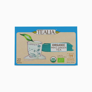 Organic Green Tea with Mint (20 Envelope Tea Bags)