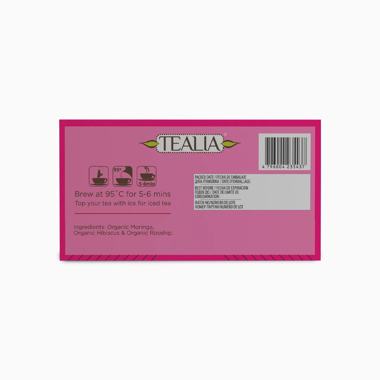 Organic Moringa Hibiscus Rosehips (20 Envelope Tea Bags)