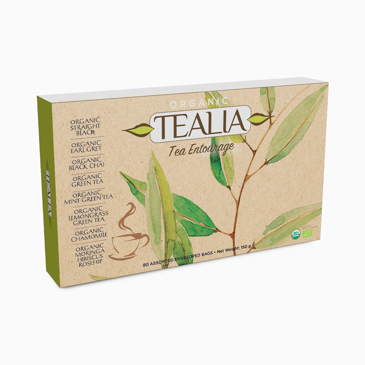 Tealia Organic Mix Tea Box - 8 blends x 10 TB