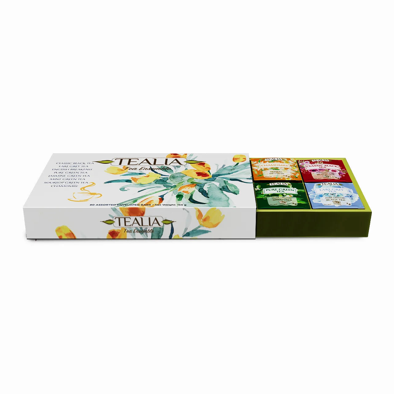 Presentation Box Tea Ensemble - 80 Enveloped Tea Bags