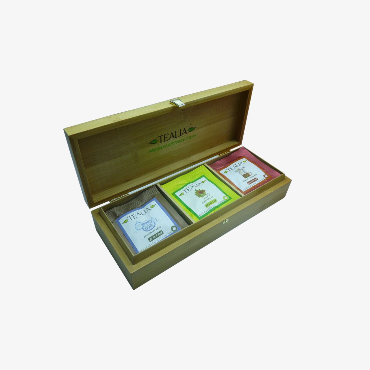 Tealia 3 Variety Bamboo Gift Box - 15 Tea Bags